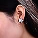 16mm 925 Silver Plumeria Flower Stud Earrings CZ Hawaiian Jewelry for Girls