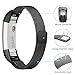 bayite Stainless Steel Bands Compatible Fitbit Alta and Alta HR, Milanese Loop Women Men Pack of 2, Champagne Gold and Black 6.7