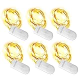 Father.son 6pcs Led String Lights 20 Leds lights 6.5ft/2m Warm White Color for Indoor Outdoor Perfect for DIY Wedding Centerpiece Best Decorative Lights for Party Waterproof Moon Lights