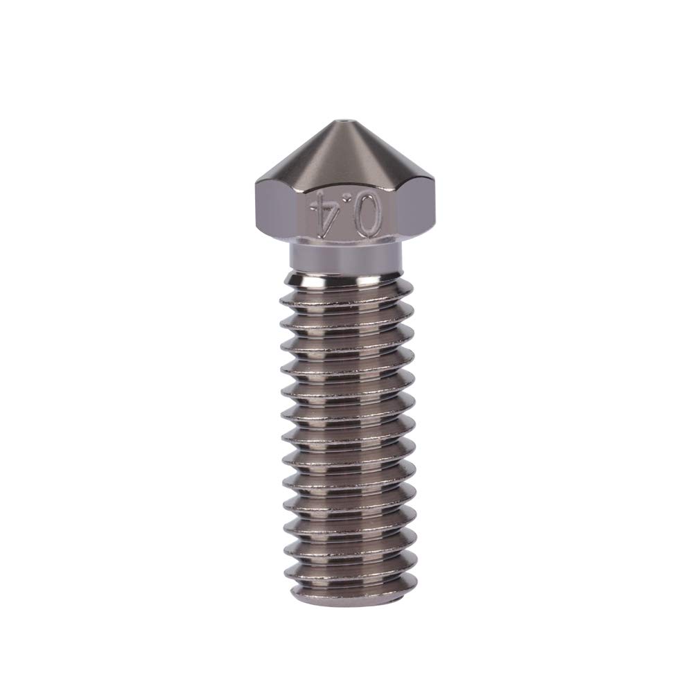 Long M6 Plated Copper Nozzle 0.4mm Non-Stick High Performance Compatible with 1.75mm Volcano Heater Block hotend Sidewinder X1 Anycubic Vyper Kobra Max 3D Printing PEI PEEK Carbon Fiber (0.4mm)