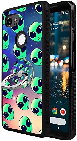 Galaxy Star Alien Google Pixel 2 XL Case with Ring Holder Stand TPU Rubber case only for Google Pixel 2 XL