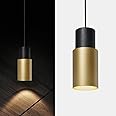 DUHU Gold Pendant Light,Modern Black Kitchen Island Light,Vintage Wood Hanging Lamp,Height Adjustable,Pendant Light Fixture for Nightstand Bedroom,Dining Room,Office,Cafe,Bars Light,E26,1pack