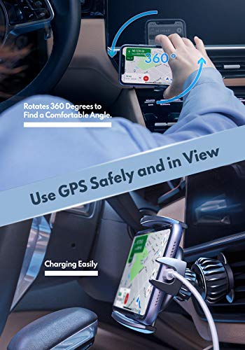 Phone Car Holder, DracoLight Car Phone Holder Mount, Universal Cell phone Holder Clip Mount Cradle for Car Air Vent Compatible iPhone 12/11 pro/XS/XR/X/8/7, samsung Galaxy, Pickup Truck vehicle