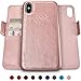 Dreem Fibonacci 2-in-1 Wallet Case for Apple iPhone Xs Max - Luxury Vegan Leather, Magnetic Detachable Shockproof Phone Case, RFID Card Protection, 2-Way Flip Stand - Rose