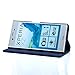 32nd Classic Series - Real Leather Book Wallet Case Cover for Sony Xperia XZ, Real Leather Design with Card Slot, Magnetic Closure and Built in Stand - Navy Blue
