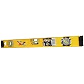 Stanley -180 I Beam Level 3 Vials 600mm 1 42 920 | 3 Tubular Vials, Highly Accurate, Durable Aluminium Body with Shock Absorbing End Caps