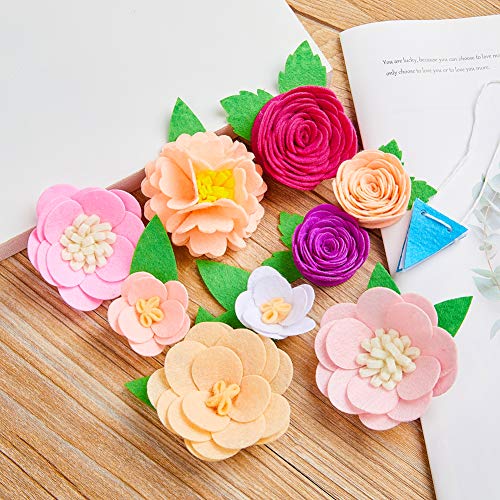 Beinou Felt Flowers for Letter Boards 9 Pack Message Board Decor Flowers with Flags Set DIY Accessories for Party Wedding Home