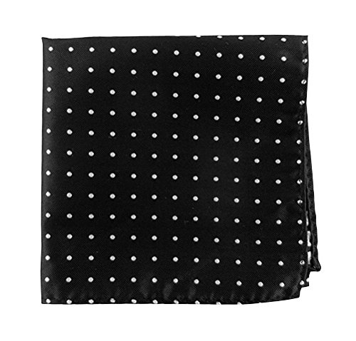 THE TIE BAR 100% WOVEN SILK BLACK AND WHITE HOT DOTS POCKET SQUARE