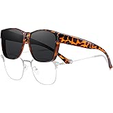 HAOLOTA Fit Over Sunglasses-Polarized for Driving Men, Stylish Square Fashionable Prescription Sunglasses UV400 Protection