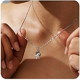 Plated Celestial Pearl Star Women Necklace, Moon & Diamond Accent Charm Pendant, Elegant Celestial - Inspired Jewelry