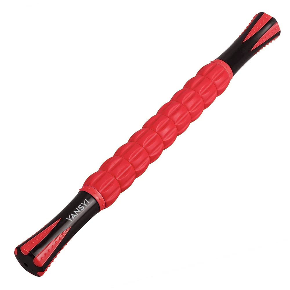 Photo 1 of Yansyi Muscle Roller Stick for Athletes - Body Massage Roller Stick - Release Myofascial Trigger Points Reduce Muscle Soreness Tightness Leg Cramps & Back Pain for Physical Therapy & Recovery (Red)