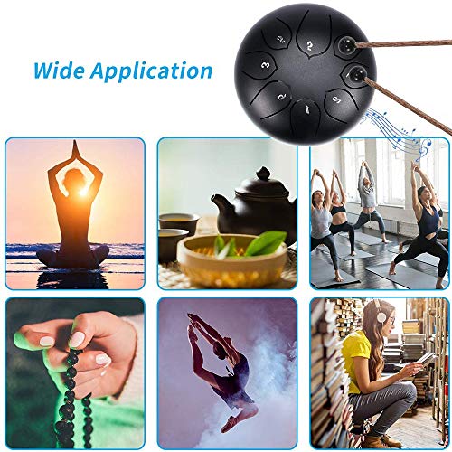 Yakuin Tongue Drum 6 Inch Ethereal Rhythm Drum Percussion Hand pan Tang Drum Percussion Musical Instrument for Beginner Adult Kids