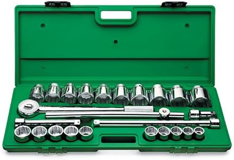 SK Professional Tools 4725 25-Piece 3/4 in. Drive 12-Point Standard Fractional Socket Set - Chrome Socket Set with Super Chrome Finish | Set of 25 Sockets Made in USA