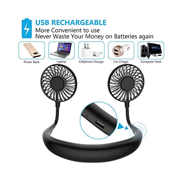 Portable-Neck-Fan-Handsfree-Mini-Fan-USB-Rechargeable-Wearable-Neckband-Fan-Necklace-Fan-Cooler-Fan-with-Dual-Wind-Head-3-Speeds-Setting-for-Traveling-Sport-Outdoor-Camping-Office-All-Black Portable Neck Fan, Handsfree Mini Fan USB Rechargeable Wearable Neckband Fan, Necklace Fan, Cooler Fan with Dual Wind…