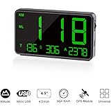 TIMPROVE Universal Digital Car HUD Head Up Display GPS Speedometer with Over Speed Alarm Tired Driving Warning Windshield Pro