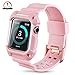 Apple Watch Band 38mm Protective Case,Youkex Replacement Straps with Rugged Shock-proof Case Cover for iWatch Series 1 Series 2 and Sport Edition (Pink/White)