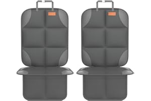 Smart eLf Car Seat Protector 2 Pack for Baby, Pet & Child – Heavy-Duty Waterproof Protector with Non-Slip Backing (Dark Grey)