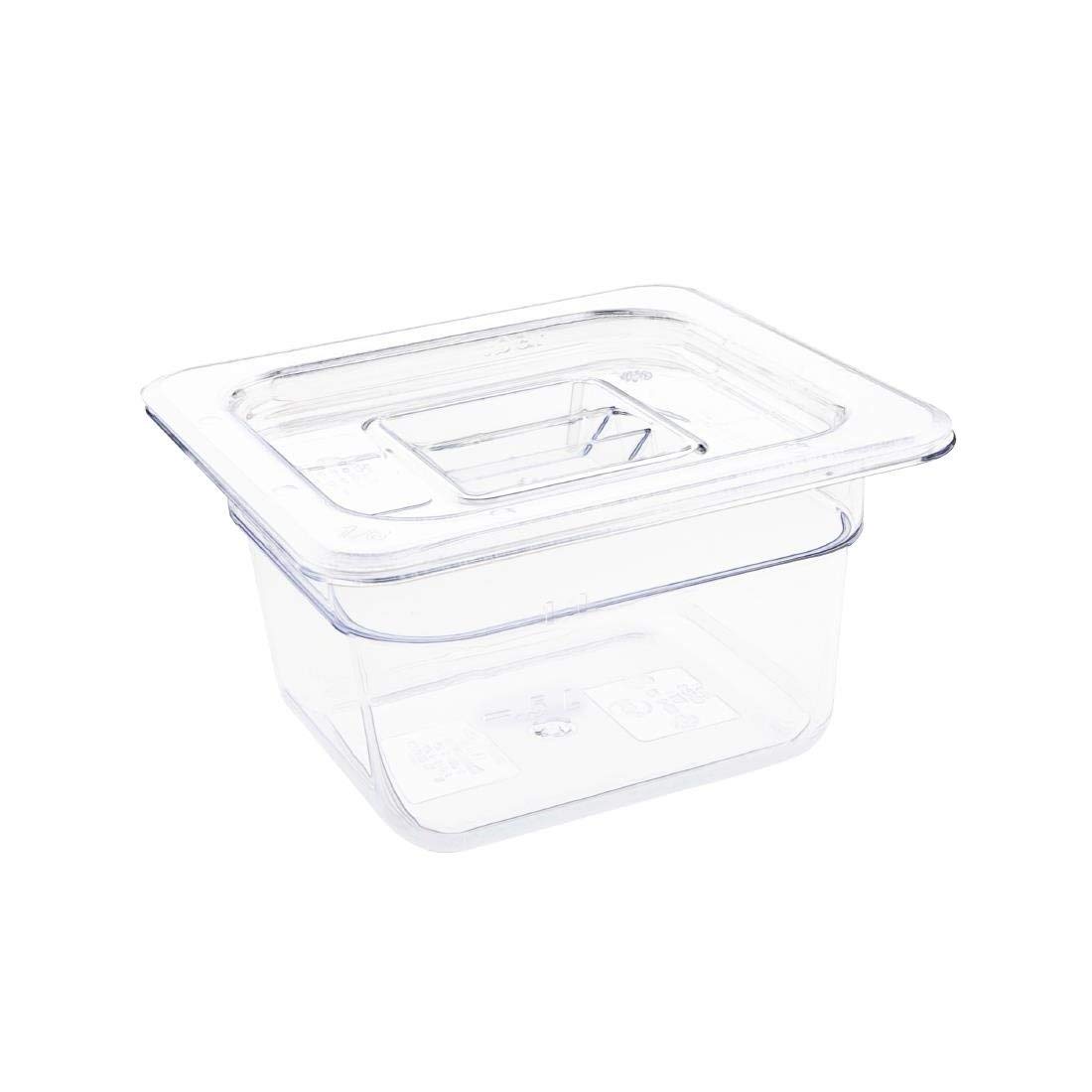 Vogue U240 1/6 Gastronorm Container 100mm 1.05 Litre Clear Catering Food Storage Pan - Image 3