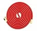 IBeaty 50ft Expanding Hose, Upgraded Strongest Expandable Garden Hose Double Latex Core Extra Strength Fabric and Solid Brass Connector with 9-Pattern Spray Nozzle (50FT, Red)