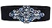 E-Clover Fashion Floral Rhinestone Buckle Women's Elastic Waist Cinch Belt for Dress for Size 0-10