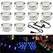 FVTLED Outdoor Deck Lights Kit Shell φ45mm, 10-Pack RGB LED Deck Lights 12V Low Voltage IP67 Waterproof for Garden Yard Stairs Patio Floor Kitchen Decoration InGround Landscape Lighting