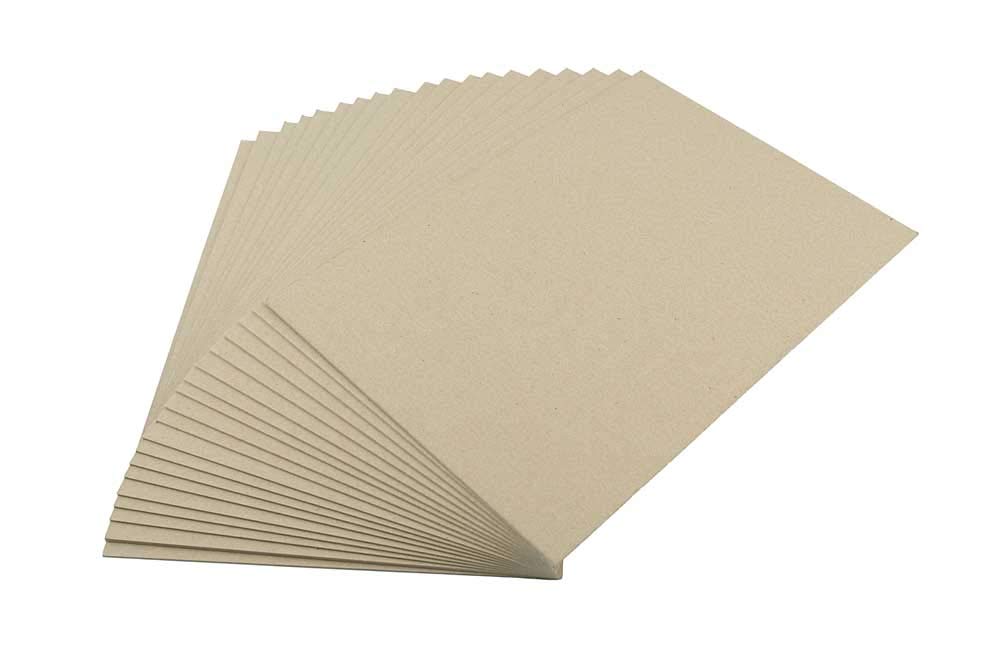 House of Card & Paper Grey Kraft Board 1500micron 945gsm 8" x 8" 15 Sheets per Pack, HCP482