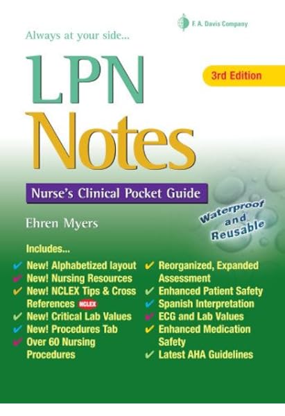 Lpn Notes Nurse S Clinical Pocket Guide Davis S Notes 9780803627666 Medicine Health Science Books Amazon Com