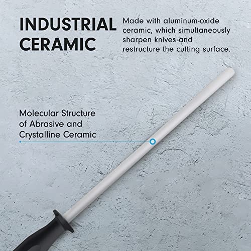 Messermeister 12” Ceramic Sharpening Rod Knife Sharpener Fine 1200