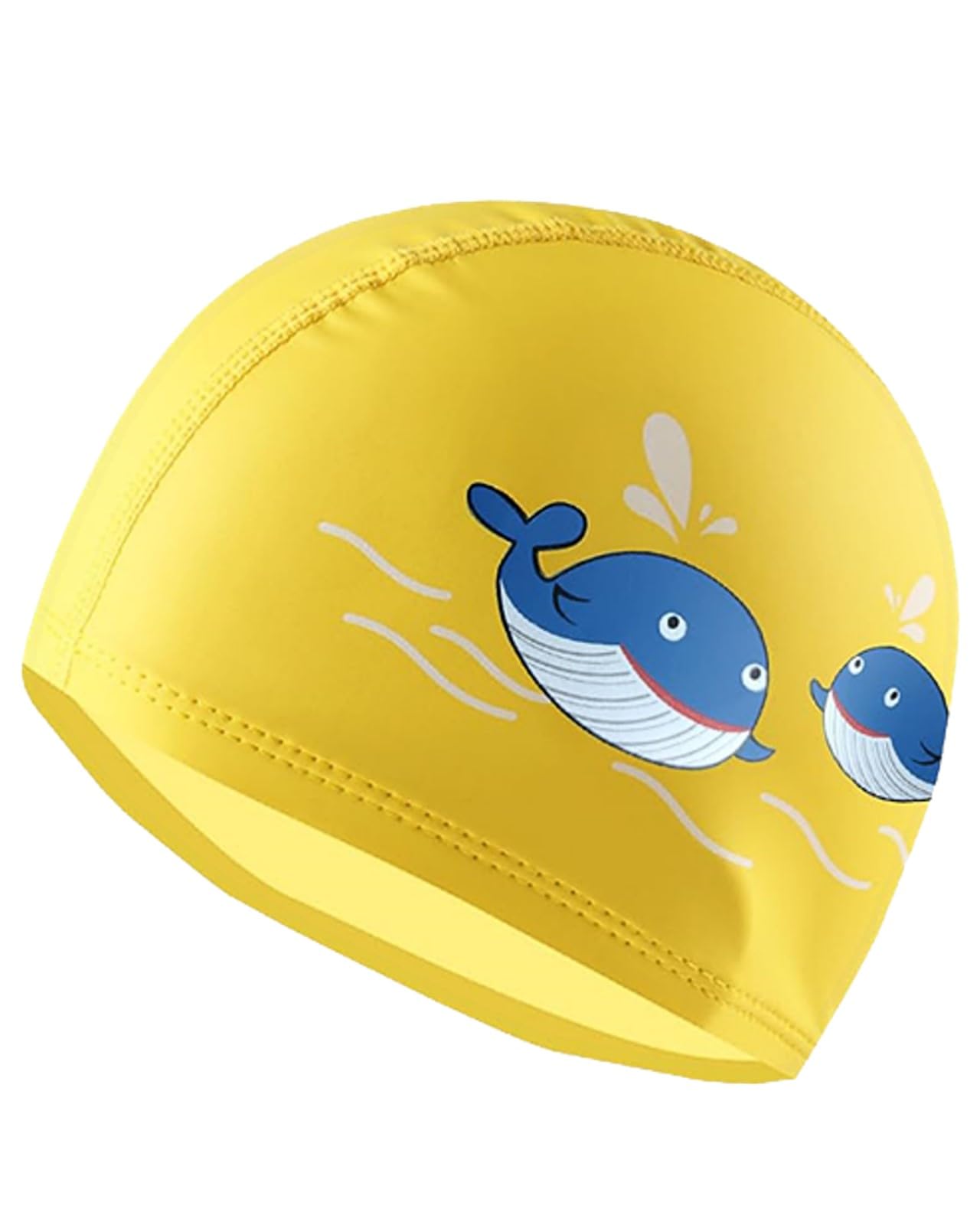 TODREMOU Swimming Cap Swim Kids Hat-Whale Fabric 3-6-10 Girls Boys Caps Hats (Yellow)