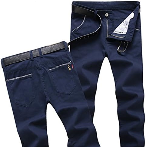 Carolyn Jones New Business Skinny Men Spring Summer Men'S Cargo Pants 6 Color Cotton Straight Jeans Navy Blue 34