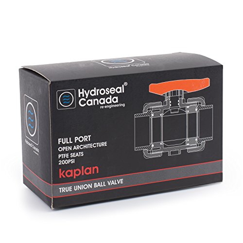 HYDROSEAL Kaplan PVC 1 1/2" True Union Ball Valve With Full Port, ASTM