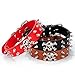 Younther Pet PU Rivets Adjustable Skull Head Dog Chain Ring Collar Spiked Studded Leather Dog Collar for Small or Medium Pet