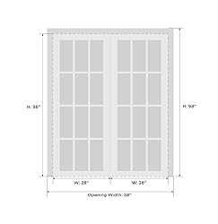 French Double Panel Lite Doors 56 x 96 with