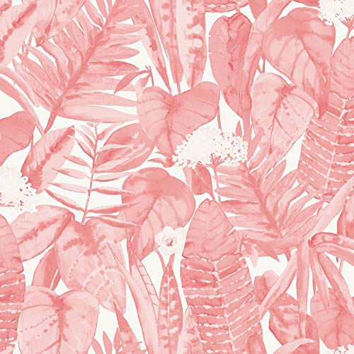 Tempaper Pink Lemonade Tropical Removable Peel and Stick Wallpaper, 20.5 in X 1…