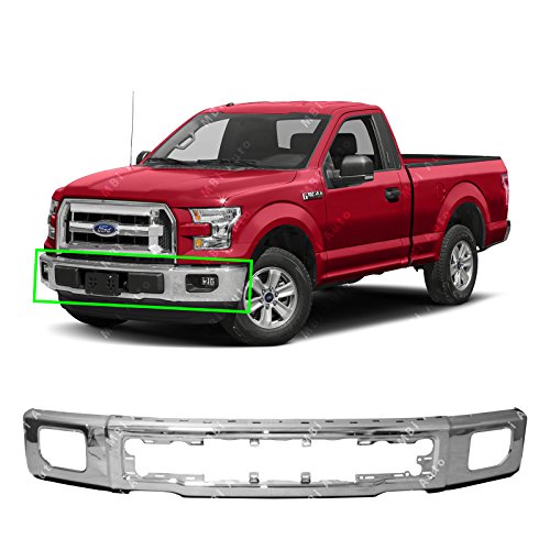 MBI AUTO - Chrome, Steel Bumper Face Bar for 2015-2017 Ford F150 Pickup W/Fog 15-17, FO1002422