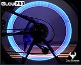 GlowPRO Bike Tire LED Valve Stem Caps Light - Dazzling Neon Colors are Best Night Safety Reflective Gear. Brilliant Illumination Gives High Visibility for Motorcycles, Cyclists and Child Safety (Blue)