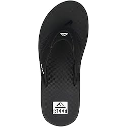 Reef Men's Sandals, Fanning, Black/Silver, 12