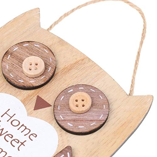 KODORIA Wood Hanging Plague Owl Shape Wall Sign Hanging Board Decorative Board Wall Plaque Home Decor Gift (Home Sweet Home)