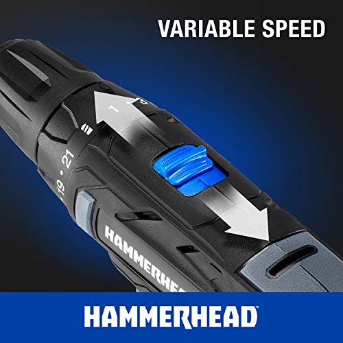 Hammerhead 20V 2Speed Cordless Drill Driver Kit with 1.5Ah Battery and