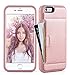 ZVE Case for Apple iPhone 6s and iPhone 6, 4.7 inch, Slim Leather Wallet Case with Credit Card Holder Slot Pocket Protective Case Cover for Apple iPhone 6 / 6s - Rose Gold