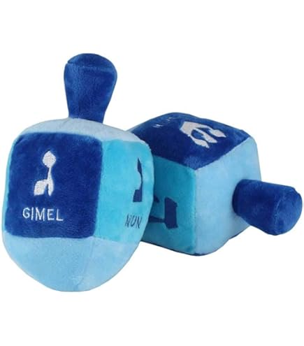 Giant Plush Dreidel - 11 Inch Tall Hanukkah Toy With Happy Face Blue Color