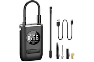 Calibrador Compressor Bomba De Ar Portátil Digital Mini Com Lanterna LED para Encher Pneus de Carro, Moto, Bike, Bicicleta, Bola e Piscina Inflável