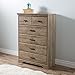South Shore Versa Collection 5-Drawer Dresser, Weathered Oak with Antique Handles