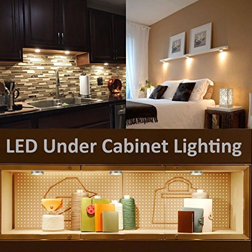 image for TDLOL LoniaLED Puck Light with Remote Control, Under Cabinet Lighting,