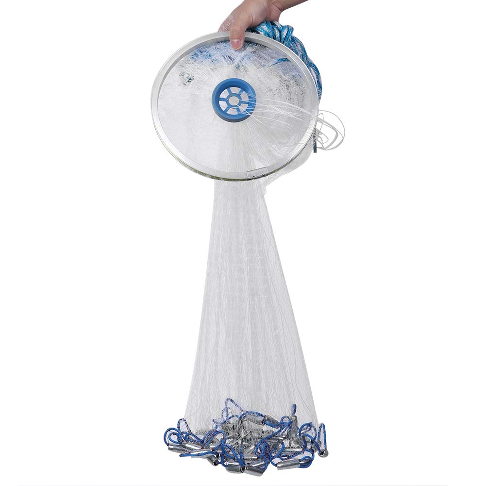 Fishing Cast Net - Portable Durable Hand Throw Fish Mesh Net Catch Fishing Network Trap Accessory(3m) Fish