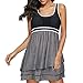 Zando Womens Bathing Suits One Piece Slimming Swimdress Retro Plus Size Swimwear Long Torso Tankini Swimsuits for Women