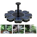 Anself Solar Fountain Pump Bird Bath, 8V 1.4W Solar Powered Submersible Free Standing Solar Outdoor Fountain for Small Pond, Patio Garden and Lawn