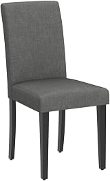Yaheetech Fabric Upholstered Dining Chair Set of 4 Dark Grey Wood Legs view 4