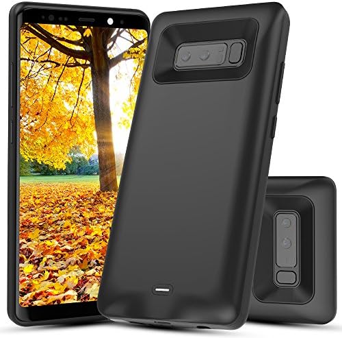 Galaxy Note 8 Battery Case, BEAOK 5500mAh Rechargeable Extended Charging Case with Full Edge Protective and Sync Through Fast Charger Case for Samsung Galaxy Note 8 - Black
