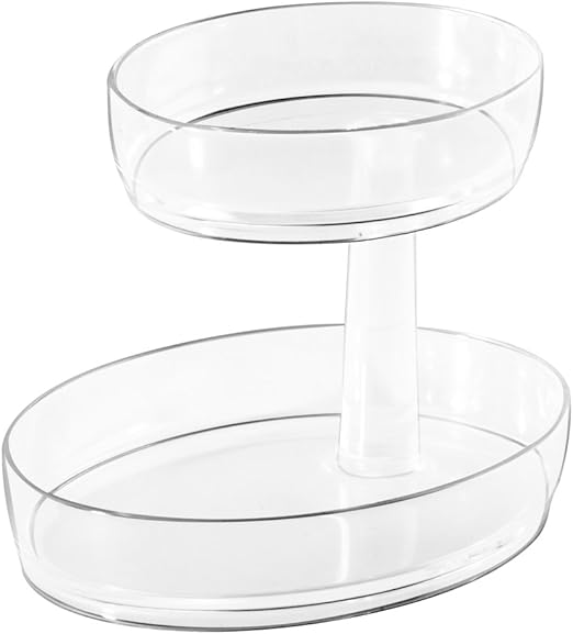 Amazon Com Interdesign Clarity 2 Tier Vanity Tray Small Clear Home Kitchen